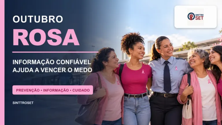 Peça do Outubro Rosa 2026 do SINTTROSET