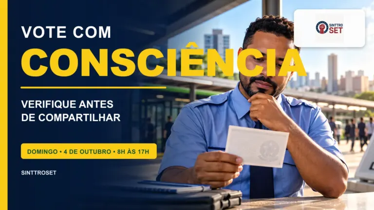 Peça apartidária de incentivo ao voto consciente do SINTTROSET